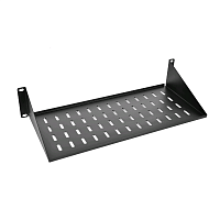 Полка перфорированная консольная 2U, глубина 200 мм, цвет черный 