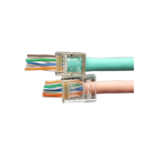 Разъем легкой оконцовки RJ-45 (8P8C) под витую пару, кат 5e (50 µ"/ 50 микродюймов), экран. универсал (для одножильного и многожильного кабеля)100шт