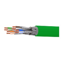 Кабель витая пара кат. 6A экранированный S/FTP, 4 пары, нг(А)-LSLTx,цвет внешней оболочки зеленый катушка 500 м