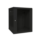 Шкаф настенный 19" TERACOM PRO 15U 600х600 мм дверь стеклянная с замком-ручкой чёрный