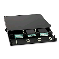 Патч-панель 19” универсальная, пустой корпус, 1U, 1 выдвижной лоток (drawer 1U), 3 слота (3х1), вмещает 3 FP