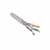 Кабель Премиум U/UTP, 4 пары, Кат.5e (Класс D), 100 МГц, AWG 24, внутренний, огнестойкий, PVCLS нг(A)-FRLS, серый, катушка 305 м