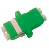 Оптический проходной адаптер LC/APC-LC/APC, SM, duplex, корпус пластиковый, зеленый, белые колпачки