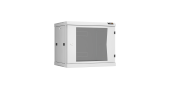 Настенный разборный шкаф NIKOMAX 19", 9U, стеклянная дверь, Ш600хВ503хГ450мм, 2 пары монтажных направляющих, серый