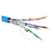 Кабель витая пара кат. 6A экранированный U/FTP, 4 пары, нг(А)-HF,цвет внешней оболочки синий катушка 500 м