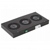 Вентиляторный модуль , 3 вентилятора с термореле  ВМ-3-19"-Т-Ч черный ССД