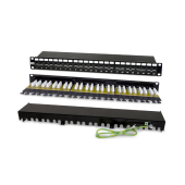 Патч-панель 19", 1U, 24 порта RJ-45, неэкранированная, категория 6A, Dual IDC