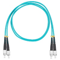Шнур оптический коммутационный (патч-корд), FC-FC, дуплекс (duplex) OM3, нг(А)-HF, бирюзовый, 0,5 м