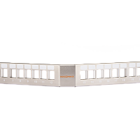 Коммутационная панель NIKOMAX 19", 1U, угловая, наборная, под 24 модуля Keystone, UTP/STP, с заземлением, с органайзером, металлик