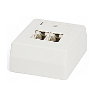 Розетка RJ-45, двойная, категория 5e, настенная, экранированная