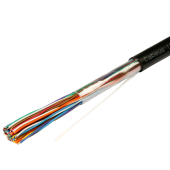 Кабель витая пара UTP (U/UTP), категория 3, 25 пар (24 AWG), одножильный (solid), для внешней прокладки, UV PE