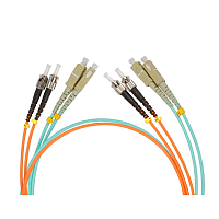Шнур оптический соединительный, одинарный, многомодовый 50/125 OM3, ST/UPC-ST/UPC, LSZH нг(А)-HF, 1 м