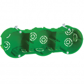 Коробка КМ40024 установочная 3 места d212х70x45 для полых стен (с саморезами и мет. лапками)