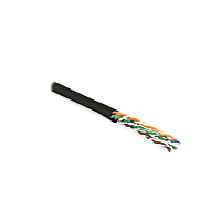 Кабель витая пара, неэкранированная U/UTP, категория 6, 4 пары (24 AWG), многожильный (patсh), без разделителя, LSZH, нг(А)-HF, –5°C–+60°C, черный