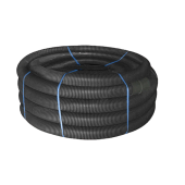 151990 Двустенная труба ПНД гибкая для открытой прокладки д.90мм, SN8, УФ, с протяжкой, в бухте 50м, цвет черный