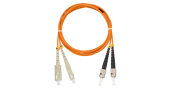Шнур NIKOMAX волоконно-оптический, переходной, многомодовый 50/125мкм, стандарта ОМ2, SC/UPC-ST/UPC, двойной, LSZH нг(A)-HFLTx, 2мм, оранжевый, 3м