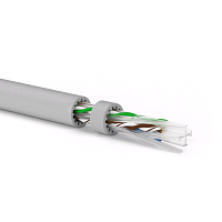 Кабель витая пара, неэкранированная U/UTP, категория 6a (10GBE), 4 пары (23 AWG), одножильный (solid), LSZH, серый