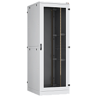 Напольный шкаф 19", 47U, стеклянная дверь, двухуровневые боковые металлические стенки, Ш800хВ2280хГ1000мм, в разобранном виде, серый