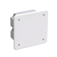 Коробка КМ41001 распаячная для твердых стен 92x92x45 (с саморезами, с крышкой)