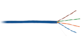 Кабель NETLAN U/UTP 4 пары, Кат.5e (Класс D), 100МГц, одножильный, BC (чистая медь), внутренний, PVC нг(B), синий, 305м