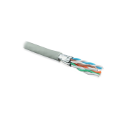 Кабель витая пара U/FTP, кат. 6a (10GBE), 4 пары (23AWG), одножильный (solid), для использования в неэкранированных системах, LSZH, серый (500 м)