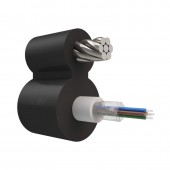 Оптический кабель с центральной трубкой и выносным силовым элементом из стального троса, SM 9/125, G.657.A1, 12 волокон, полиэтилен, 6 кН