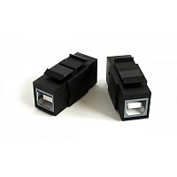 Вставка формата Keystone Jack с проходным адаптером USB 2.0 (Type B), ROHS, черная
