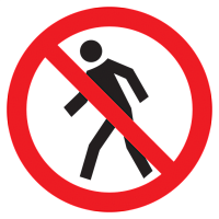 Самоклеящаяся этикетка: Ф180мм "Проход запрещен" IEK