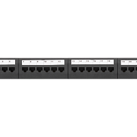 Коммутационная панель NIKOMAX 19", 1U, 24 порта, Кат.6 (Класс E), 250МГц, RJ45/8P8C, 110/KRONE, T568A/B, неэкранированная, с органайзером, черная - га