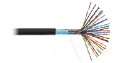 Кабель NETLAN F/UTP 25 пар, Кат.5 (Класс D), 100МГц, одножильный, BC (чистая медь), внешний, PE до -40C, черный, 305м