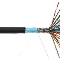 Кабель NETLAN F/UTP 25 пар, Кат.5 (Класс D), 100МГц, одножильный, BC (чистая медь), внешний, PE до -40C, черный, 305м