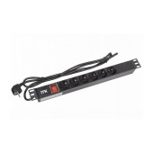PH12-6D1-P ITK PDU 6 роз. нем.ст. с выкл 1U каб. 2м вилка нем.ст ПВХ чер