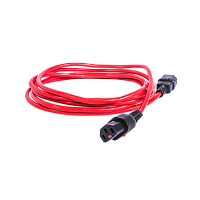 Шнур питания с фиксатором IEC 60320 C19/IEC 60320 C20, 16 А / 250 В (3 × 1,5), длина 3 м, красный