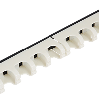 Кабельный органайзер NIKOMAX 19", 1U, глубина колец 48мм, для 110 кроссов, металлический, с пластиковыми кольцами, белый с черным основанием