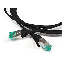 Патч-корд S/FTP, экранированный, категория 6a (100% Fluke Component Tested), 30AWG, LSZH, 1 м, черный