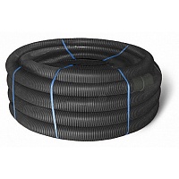 ССД 151963 Двустенная труба ПНД гибкая для открытой прокладки д.63мм, SN13, ПВ-0, УФ, с протяжкой, в бухте 50м, цвет черный