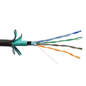 Кабель Суприм F/UTP, 4 пары, Кат.5e (Класс D), 100 МГц, AWG 24, внешний, ПЭ, до -60°С, бронированный, черный, катушка 305 м