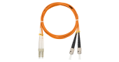 Шнур NIKOMAX волоконно-оптический, переходной, многомодовый 50/125мкм, стандарта ОМ2, LC/UPC-ST/UPC, двойной, LSZH нг(A)-HFLTx, 2мм, оранжевый, 2м