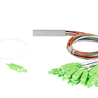 Сплиттер планарный NIKOMAX 1x16, одномодовый 9/125мкм, стандарта G657.A1, SC/APC, миникорпус, с равным коэффициентом деления, 0.9 мм