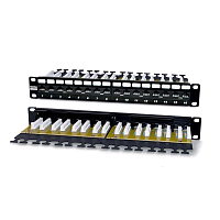 Патч-панель 19", 1U, 12 портов RJ-45, категория 6, Dual IDC