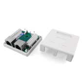 Розетка компьютерная RJ-45(8P8C), категория 5e, экранированная, двойная, внешняя, Dual IDC