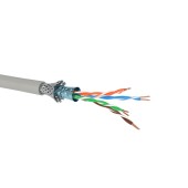 Кабель витая пара кат.5Е экранированный SF/UTP, 4 пары, для одиночной прокладки, ПВХ,  цвет внешней оболочки серый, катушка 305 м