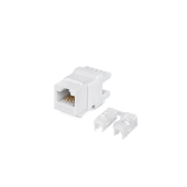 Вставка Keystone Jack RJ-45(8P8C), 180 градусов, категория 6, Dual IDC (110&Krone type), белая