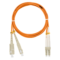 Шнур NIKOMAX волоконно-оптический, переходной, многомодовый 50/125мкм, стандарта ОМ2, SC/UPC-LC/UPC, двойной, LSZH нг(A)-HFLTx, 2мм, оранжевый, 3м