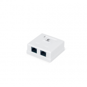 Розетка компьютерная RJ-45(8P8C), категория 5e, экранированная, двойная, внешняя, Dual IDC