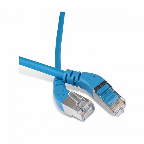 Hyperline PC-APM-STP-RJ45/L45-RJ45/L45-C5e-2M-LSZH-BL Патч-корд F/UTP угловой, экранированный, левый