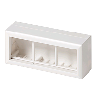 Коробка для накладного монтажа 65х155 мм, для 3-х модулей 45х45 мм, цвет белый