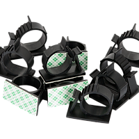 Основание NIKOMAX самоклеящееся с фиксатором-защелкой для пучка до 8мм, размер 25х9мм, черное, уп-ка 100шт.