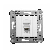 Компьютерная розетка RJ-45 в стену, кат.5e одинарная, "Avanti", "Белое облако"