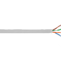 Кабель NETLAN U/UTP 4 пары, Кат.5e (Класс D), 100МГц, одножильный, BC (чистая медь), внутренний, PVC нг(B), серый, 100м